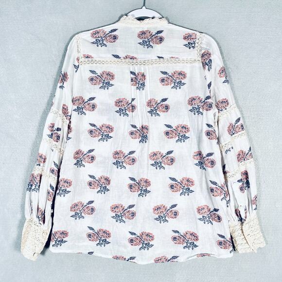 Sundance Cottagecore Top Womens S Floral Blouse Edwardian Victorian Boho - Picture 6 of 11